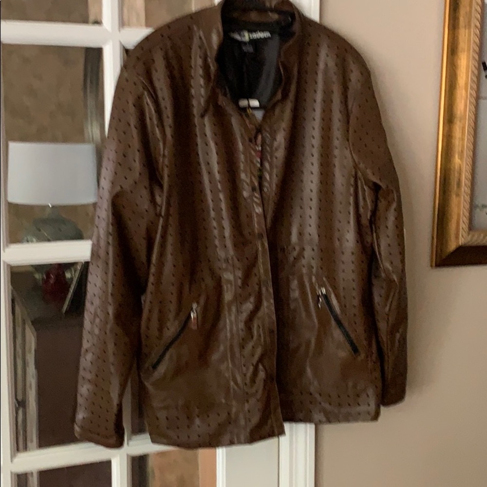 Golf faux leather jacket